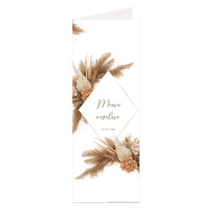 Menu weselne składane wolnostojące Geometric Pampas