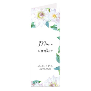 Menu weselne składane wolnostojące Pastel Dalia