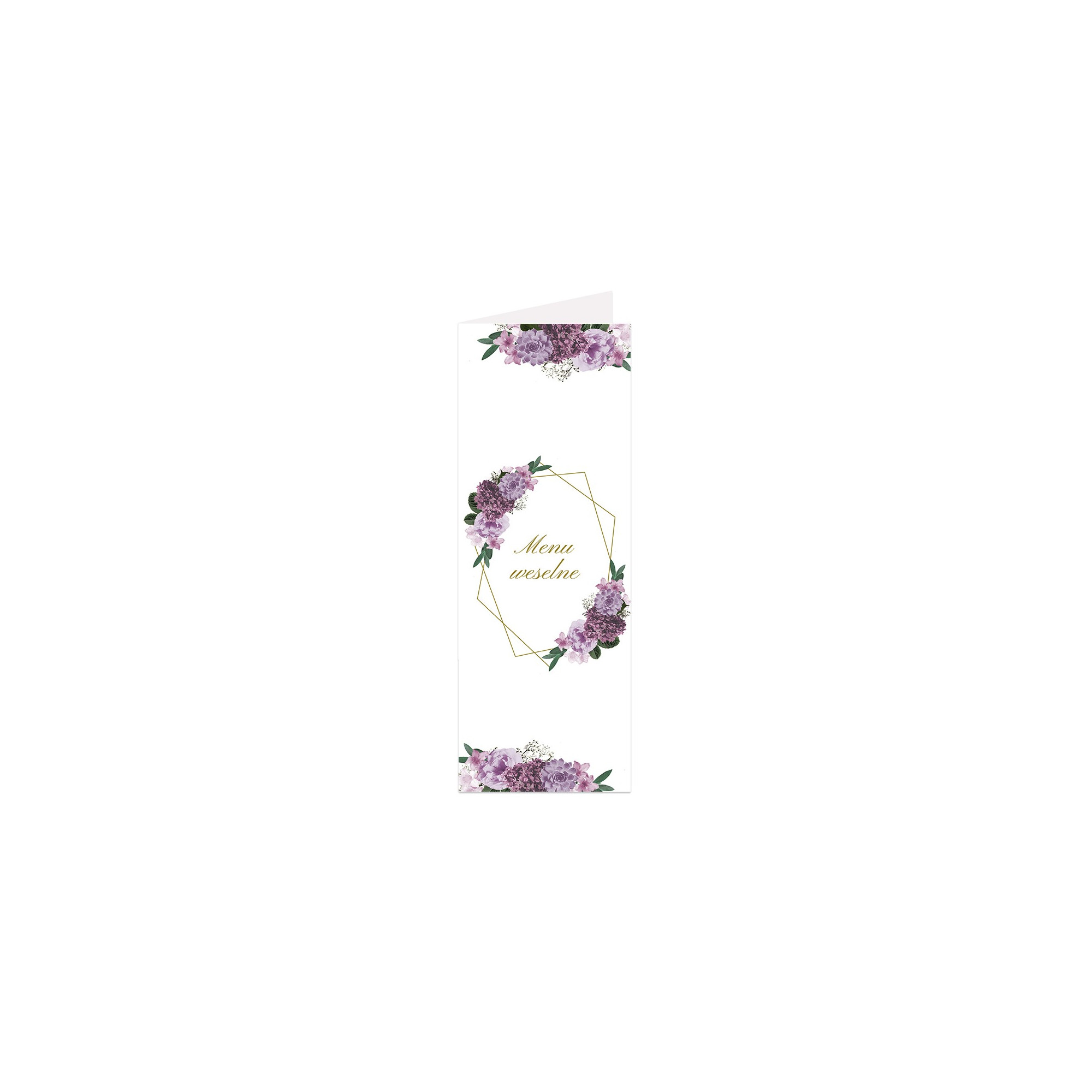 Menu weselne składane wolnostojące Violet Boho