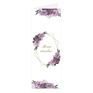 Menu weselne składane wolnostojące Violet Boho