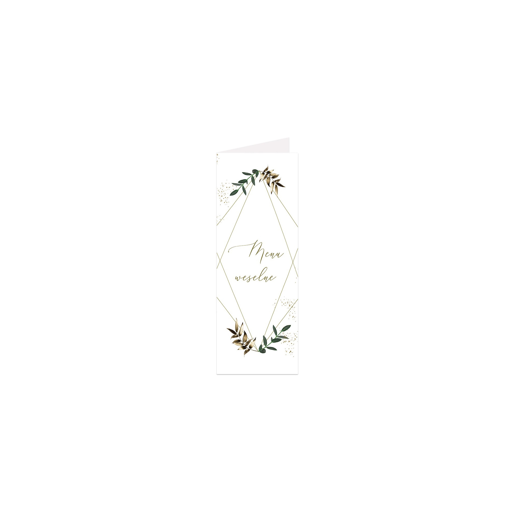 Menu weselne składane wolnostojące Gold Lush