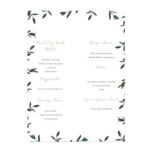 Menu weselne składane wolnostojące Elegant Eukaliptus