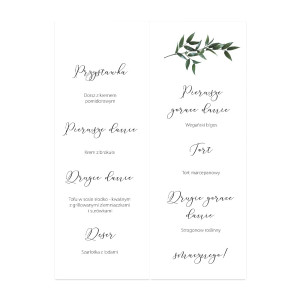 Menu weselne składane wolnostojące Green Lush