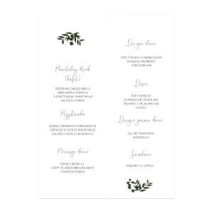 Menu weselne składane wolnostojące Geometryczny Ruscus