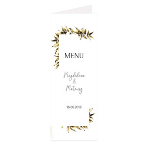 Menu weselne składane wolnostojące Złote Runo