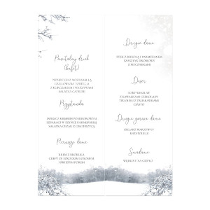 Menu weselne składane wolnostojące Biała Magia