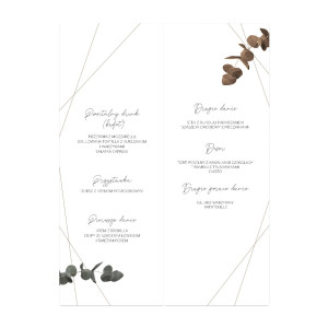 Menu weselne składane wolnostojące Geometryczne Boho