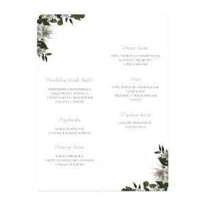Menu weselne składane wolnostojące Natura