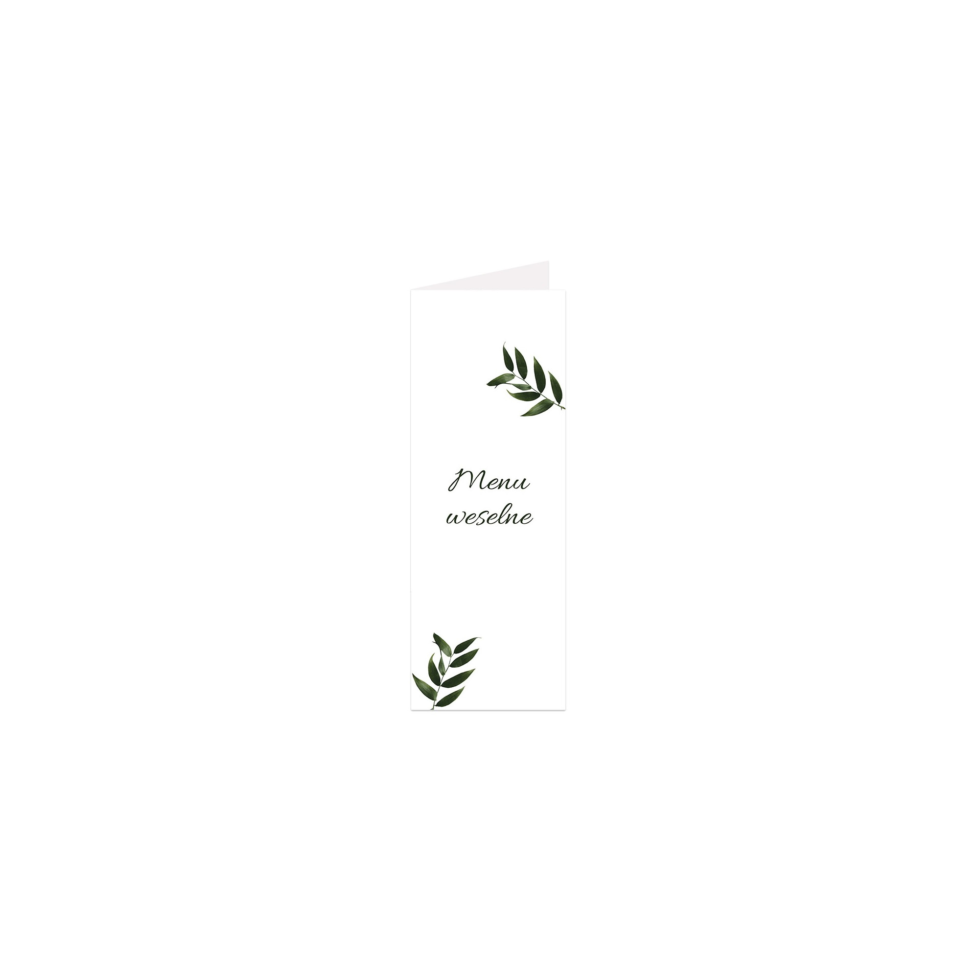 Menu weselne składane wolnostojące Ruscus