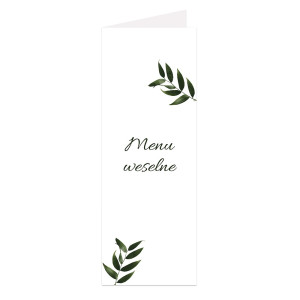 Menu weselne składane wolnostojące Ruscus