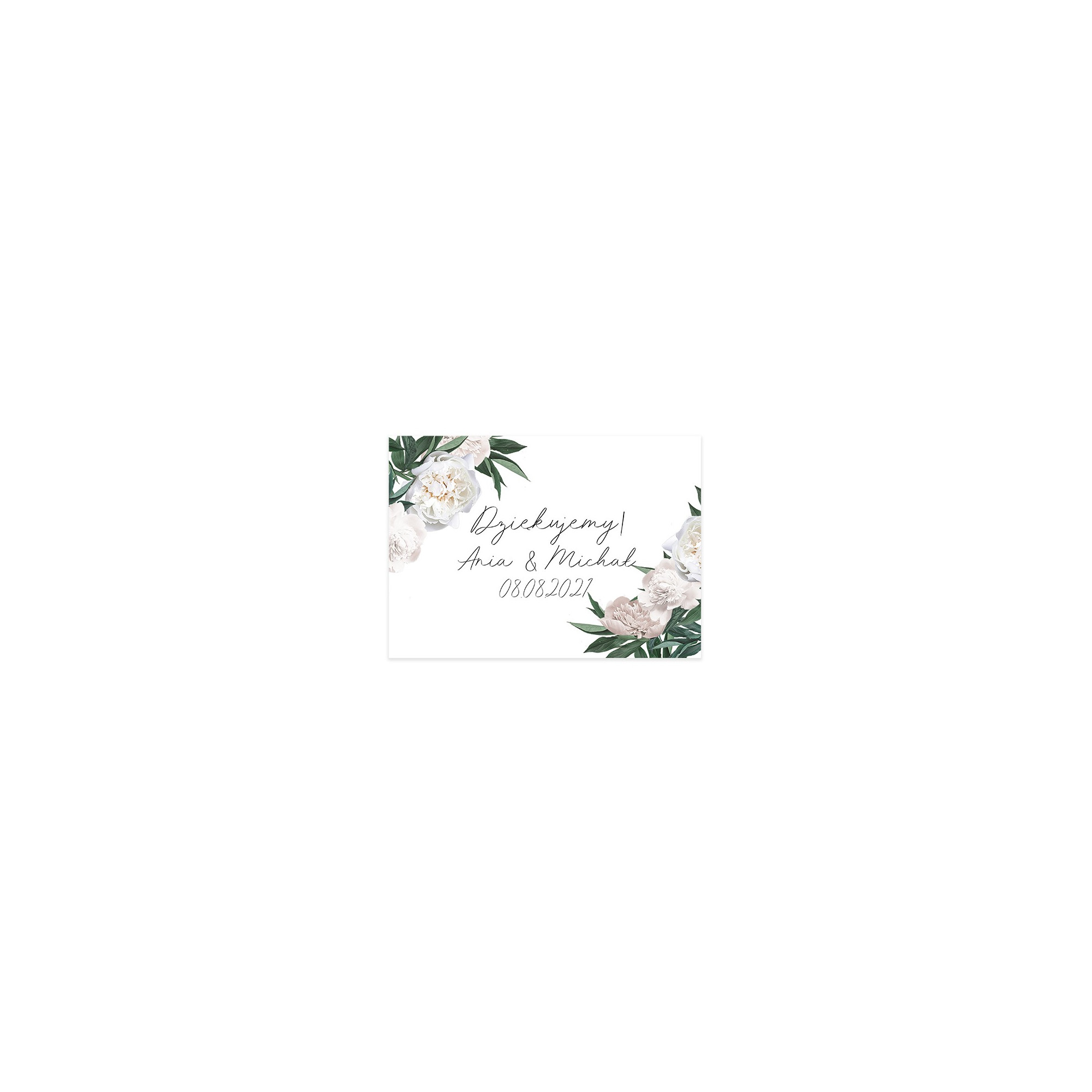 Zawieszka Bilecik na Podziękowania White Peony