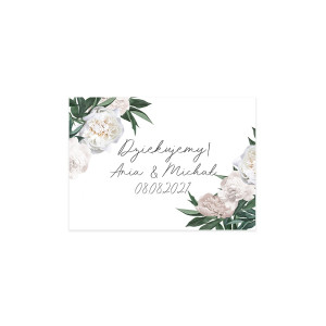 Zawieszka Bilecik na Podziękowania White Peony