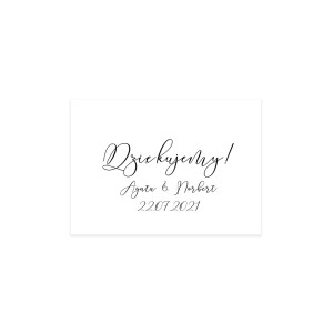 Zawieszka Bilecik na Podziękowania Romantic Caligraphy