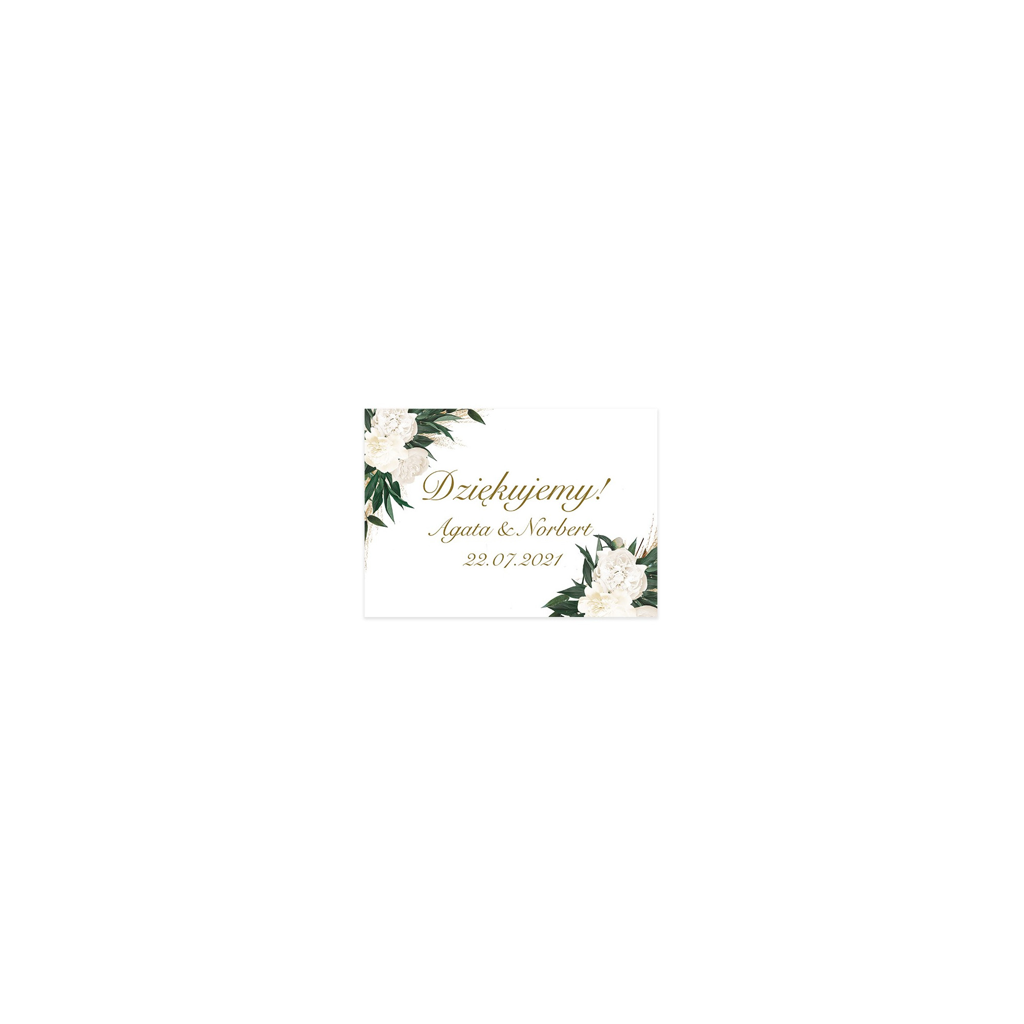 Zawieszka Bilecik na Podziękowania Greenery Boho