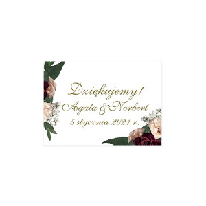 Zawieszka Bilecik na Podziękowania Floral Marsala