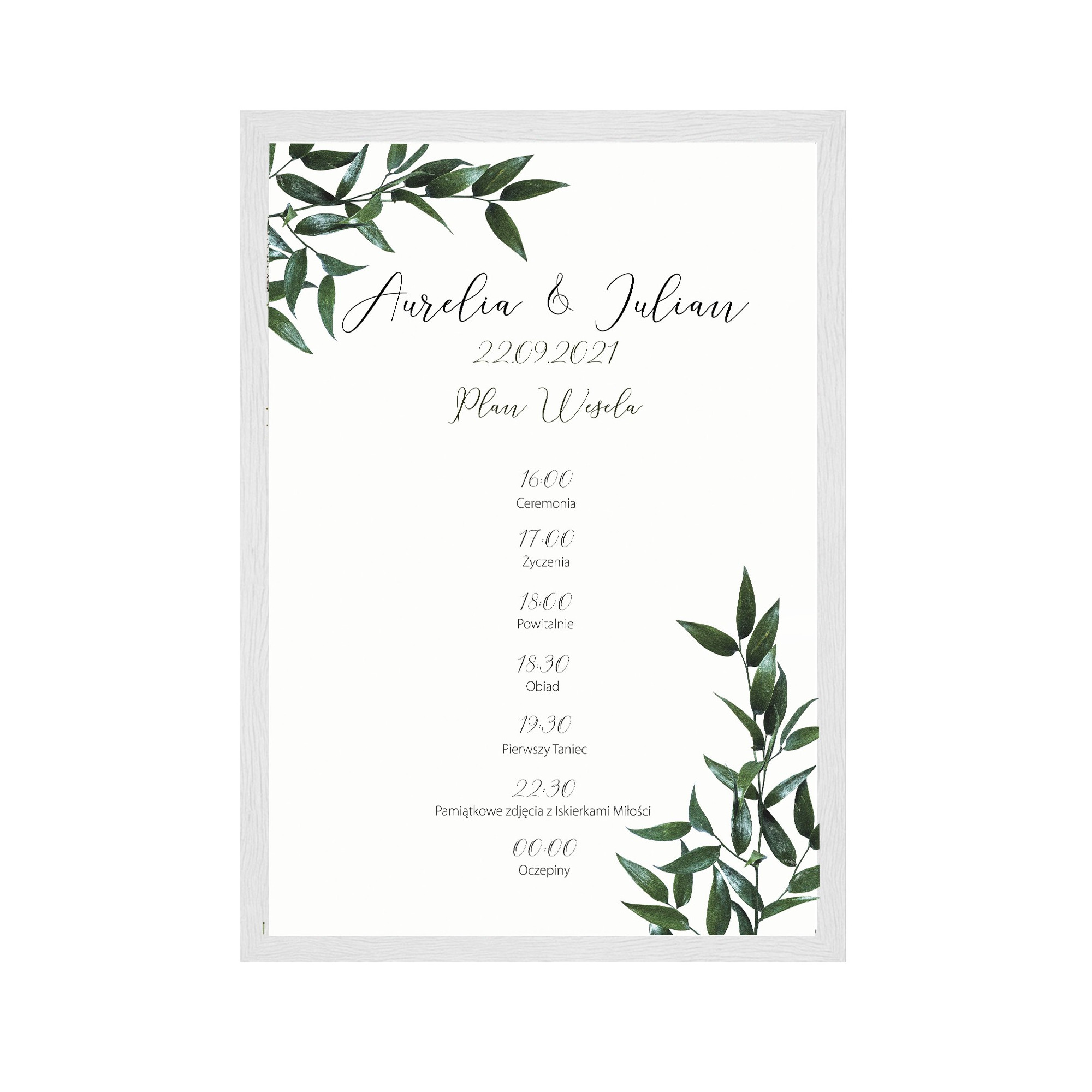 Plakat Plan Wesela Green Lush 50x70cm lub 70x100cm