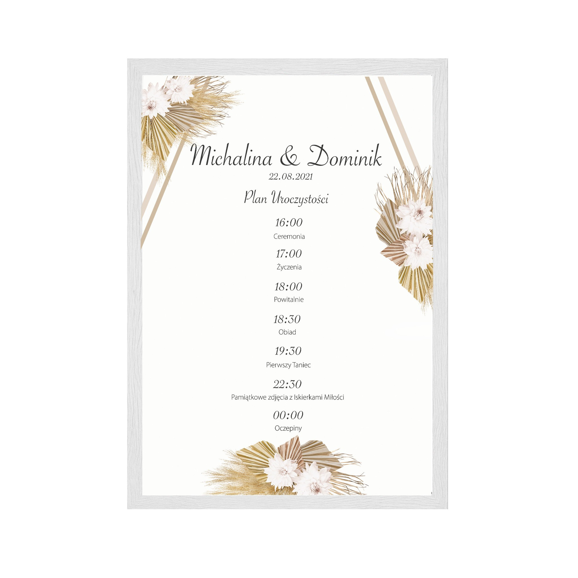 Plakat Plan Wesela Pampas Love 50x70cm lub 70x100cm