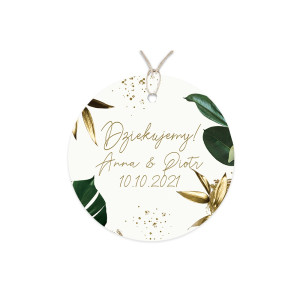 Zawieszka Okrągła 6cm na Podziękowania Tropical Luxury