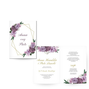 Zaproszenie ślubne składane Violet Boho
