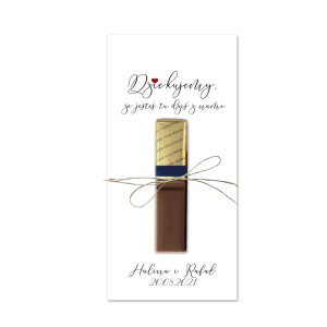 Etykieta  - podziękowanie na czekoladki MERCI - Romantic Caligraphy