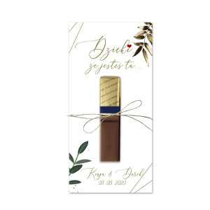 Etykieta  - podziękowanie na czekoladki MERCI - Gold Lush