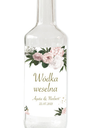 Naklejki na alkohol 9,5 x 12,5 cm Floral Heart