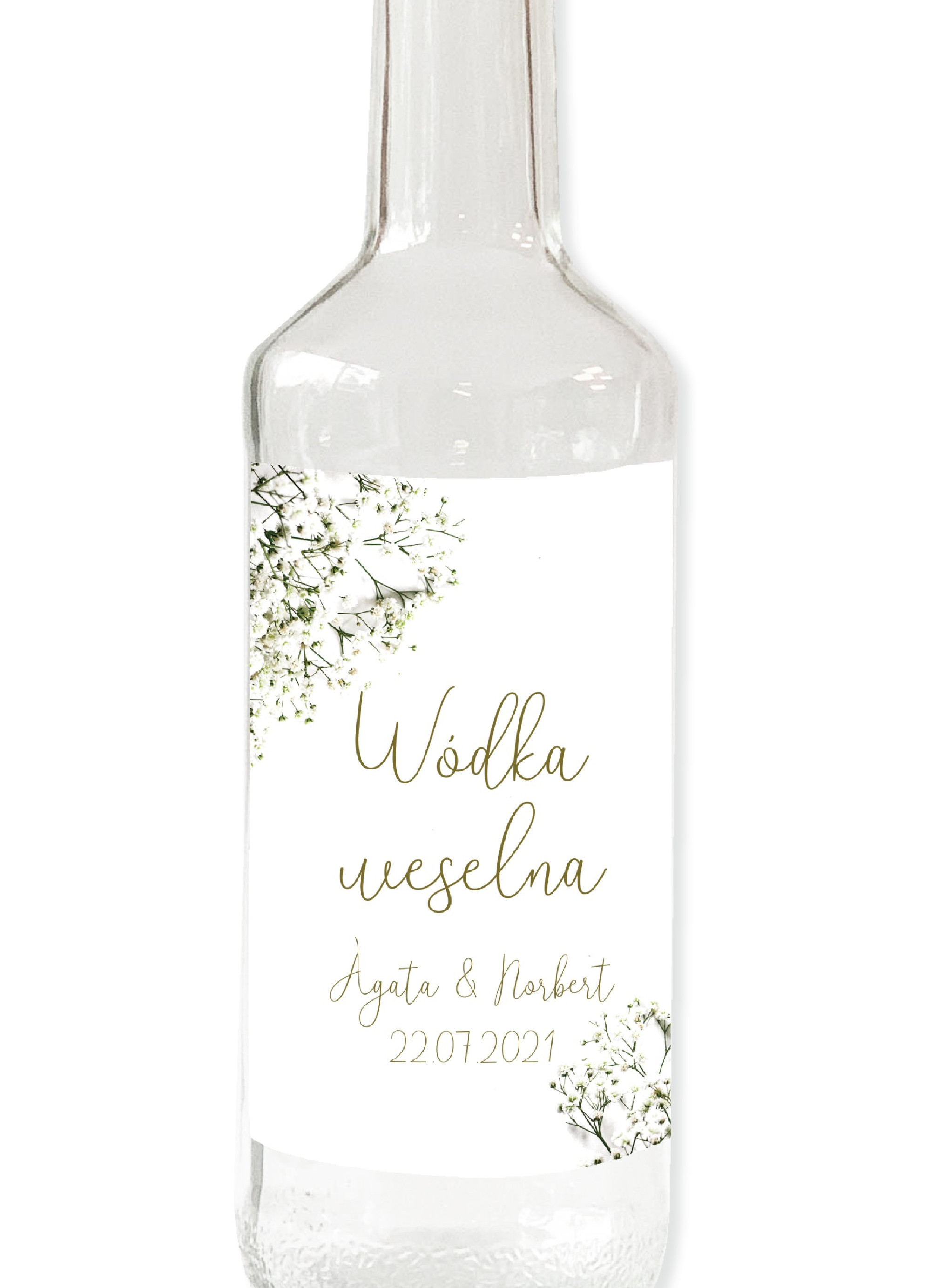 Naklejki na alkohol 9,5 x 12,5 cm Gipsówka