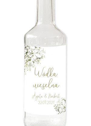 Naklejki na alkohol 9,5 x 12,5 cm Gipsówka