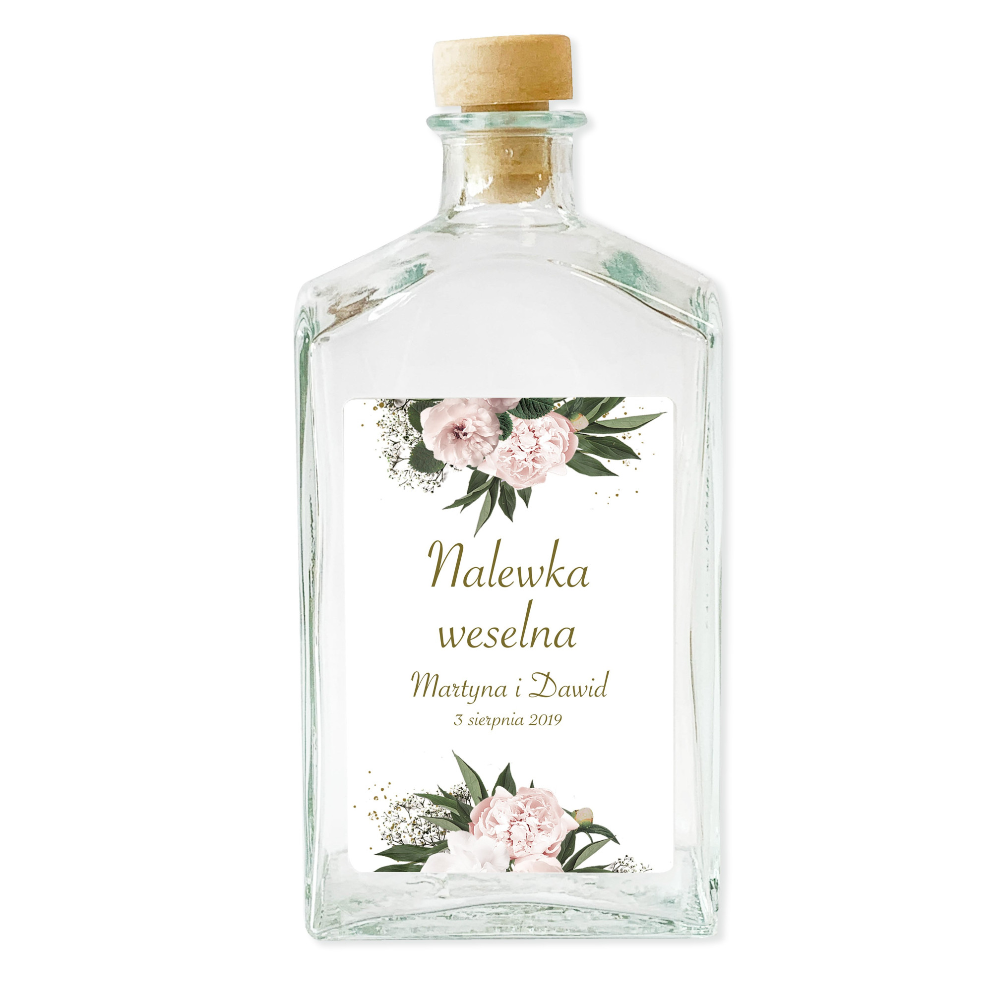 Naklejki na nalewki duże 8szt Floral Heart