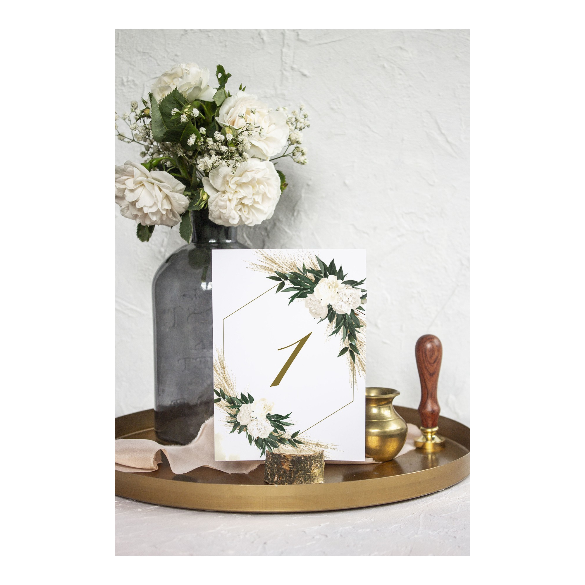 Numer na stół Greenery Boho